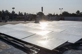  SkyCool panels send heat to the sky and pull down cooling from space. 