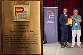 Jonathan Hopkins Elected as a Fellow of the American Society for Precision Engineering