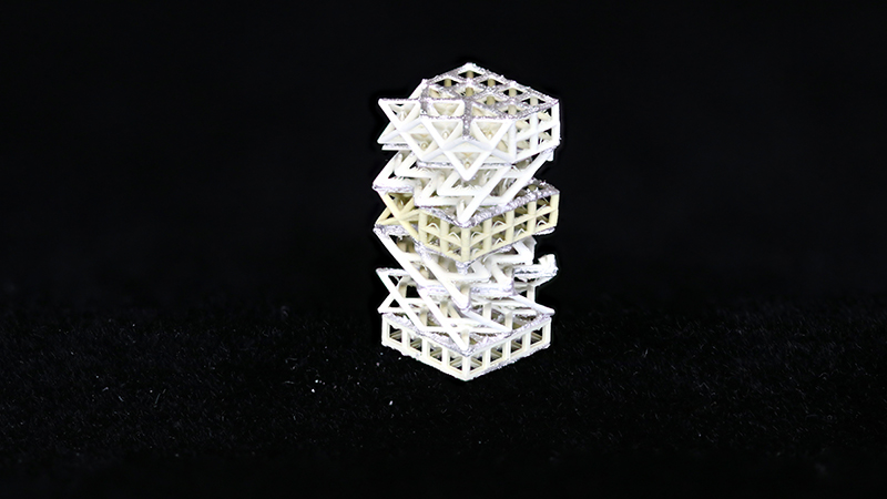 A 3D-printed lattice of piezoelectric metamaterials