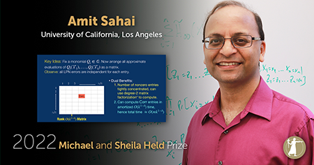 Amit Sahai received the 2022 Michael and Sheila Held Prize