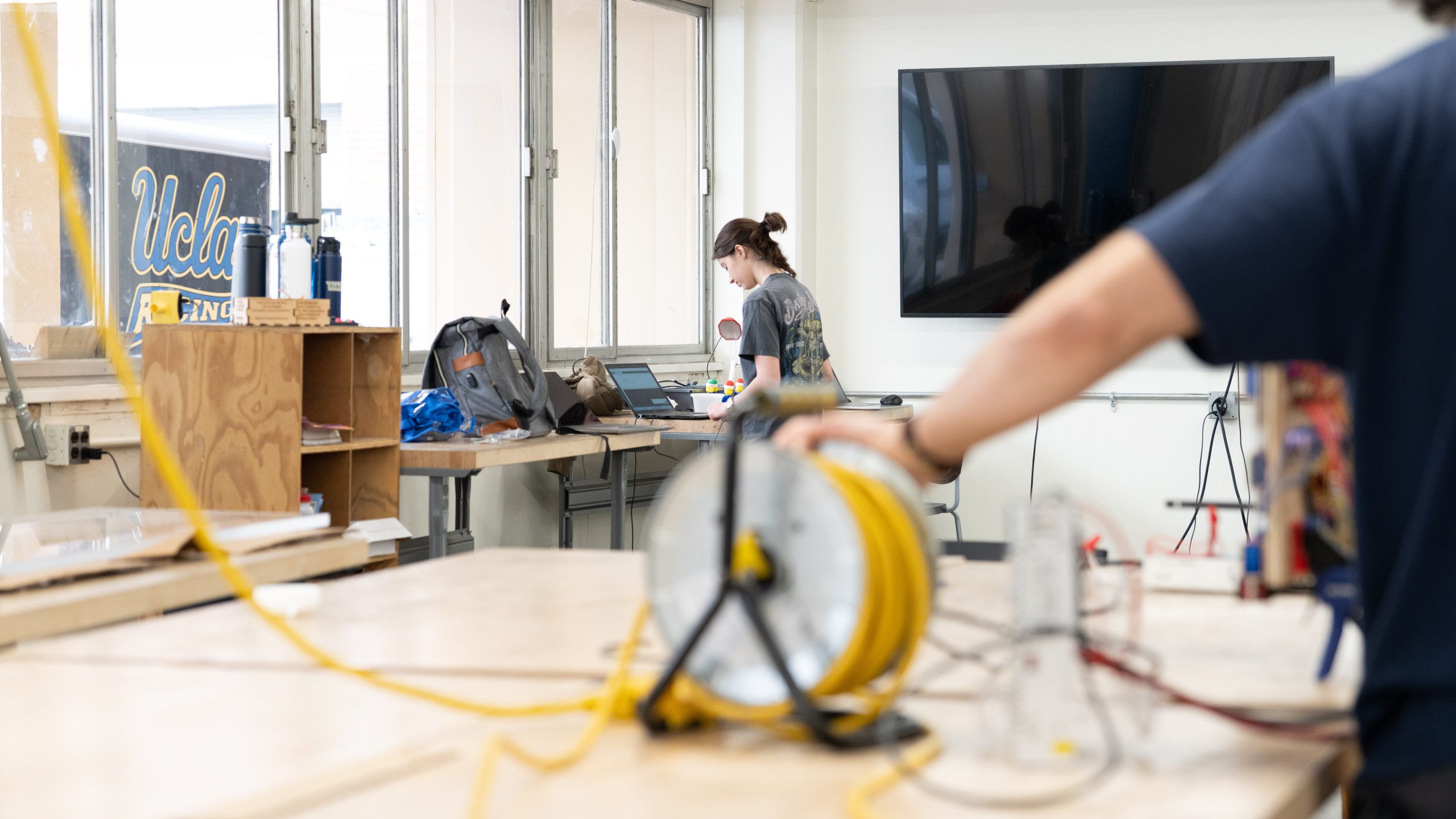 Students working in the makerspace