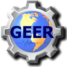 The word "GEER" on top of an icon of the earth, encircled by a gear icon