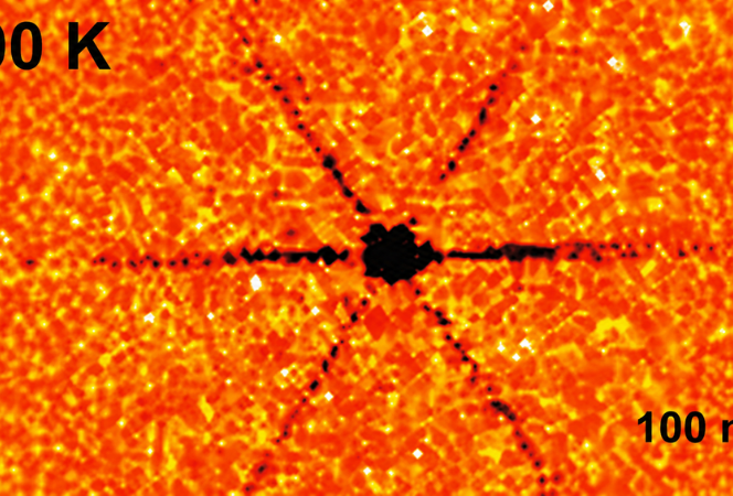 Visualization of ray-like heat flow in boron arsenide at 300 K (80°F)