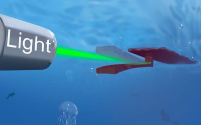 Soft-bodied swimming robot uses only light for power and steering